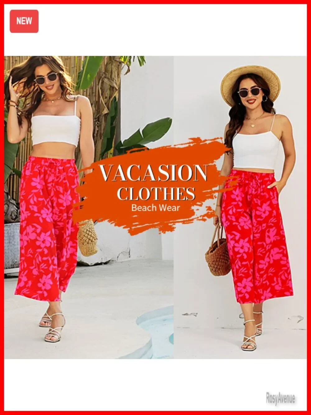 High Waist Wide Leg Palazzo Pants with Pockets Lounging Vacation Slacks